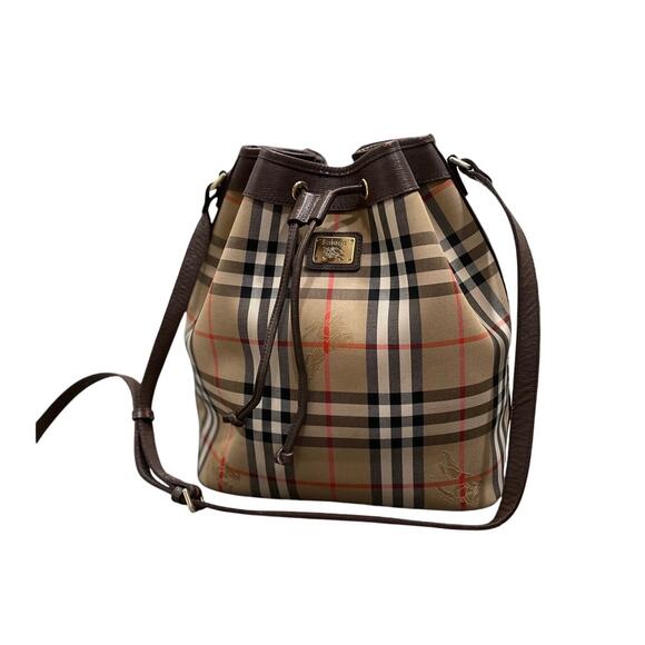 Burberry Handbags - Burberrys Vintage Nova Haymarket Bucket Bag Drawstring Bag